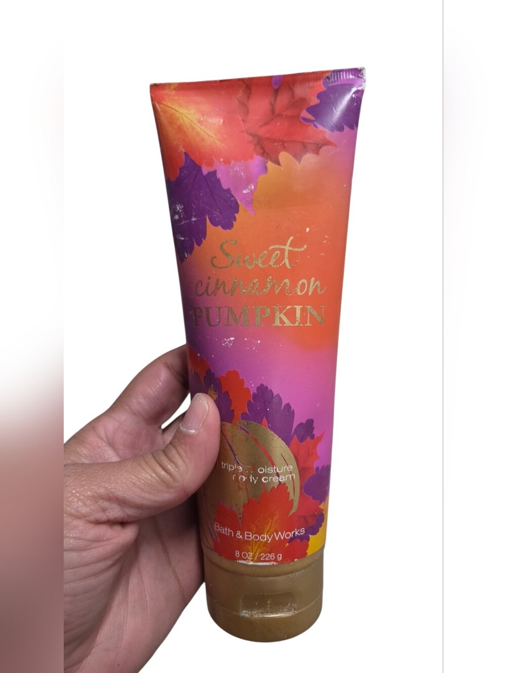 Bath & Body Works Sweet Cinnamon Pumpkin Body Cream 8 Oz Used